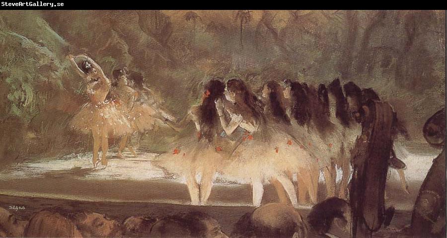 Edgar Degas ballerina-s performance at opera house in Paris